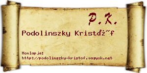 Podolinszky Kristóf névjegykártya