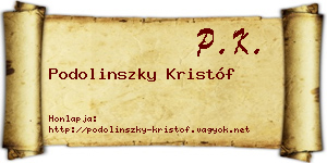 Podolinszky Kristóf névjegykártya
